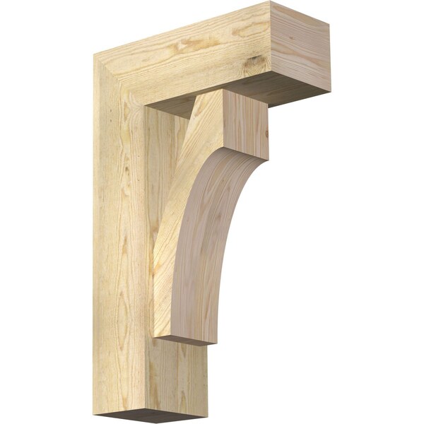 Ekena Millwork Westlake Block Rough Sawn Bracket w/ Offset Brace, Douglas Fir, 8"W x 20"D x 32"H BKT0806X20X32WTL05RDF - main